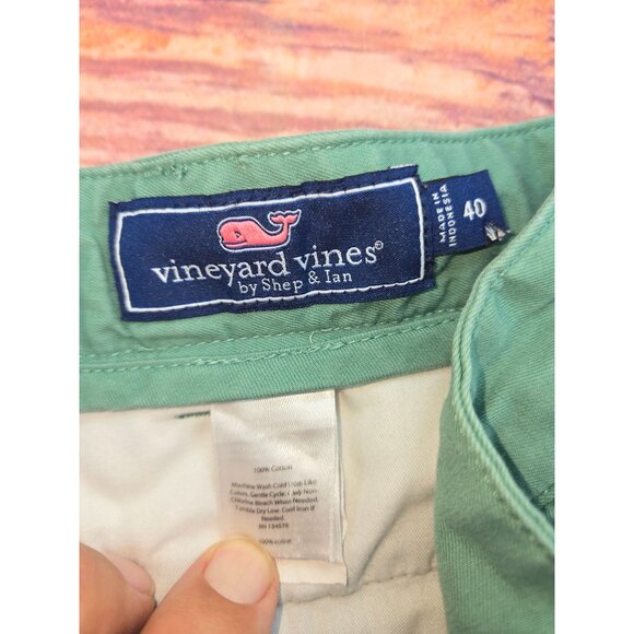 Vineyard Vines Mens Classic Fit Green Chino Shorts Size 40 - Picture 3 of 6